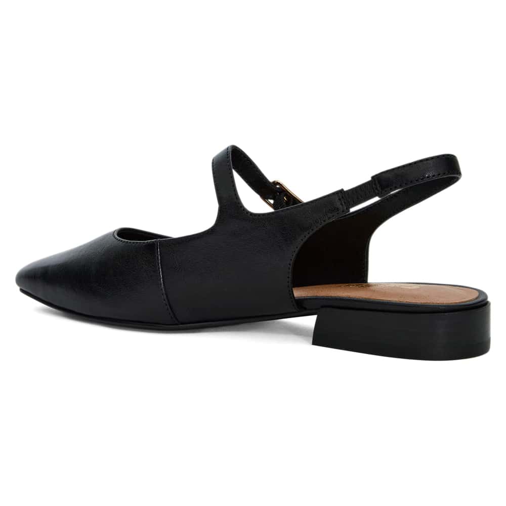 Everly Ballet Flat in Black Leather