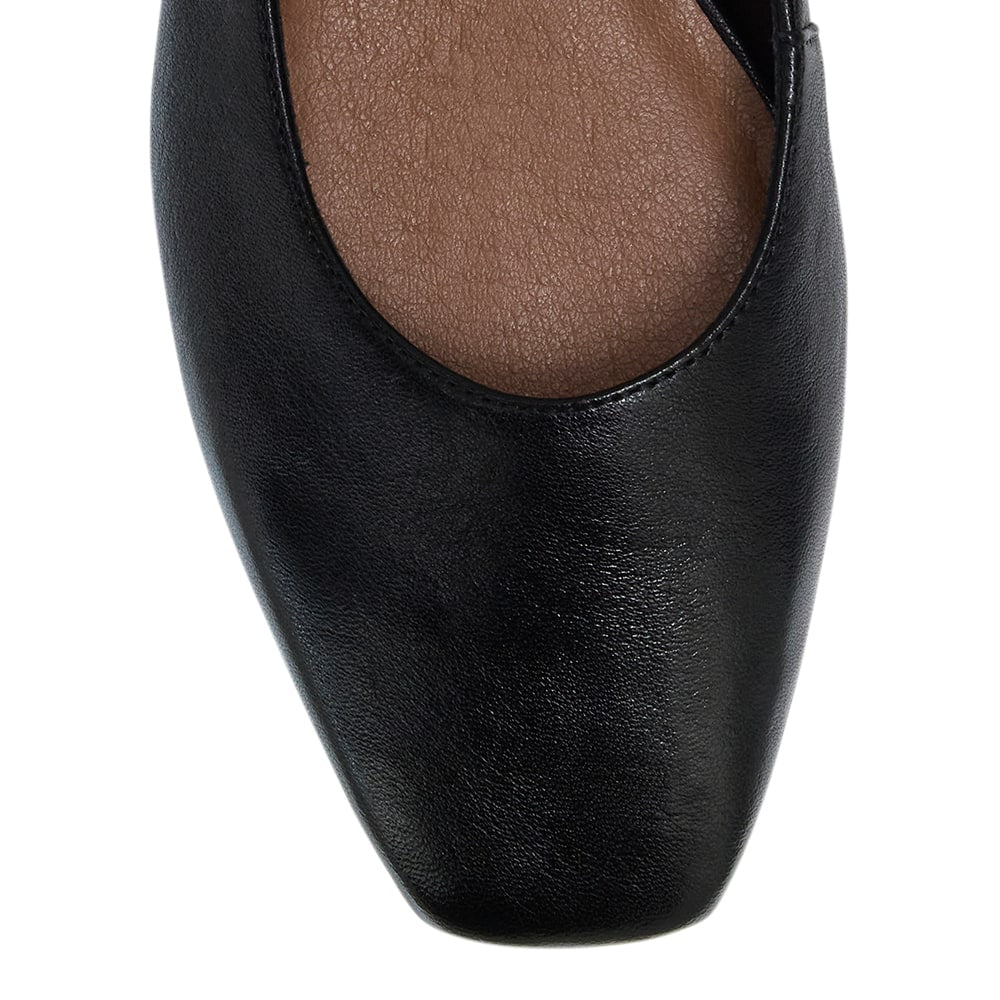 Everly Ballet Flat in Black Leather
