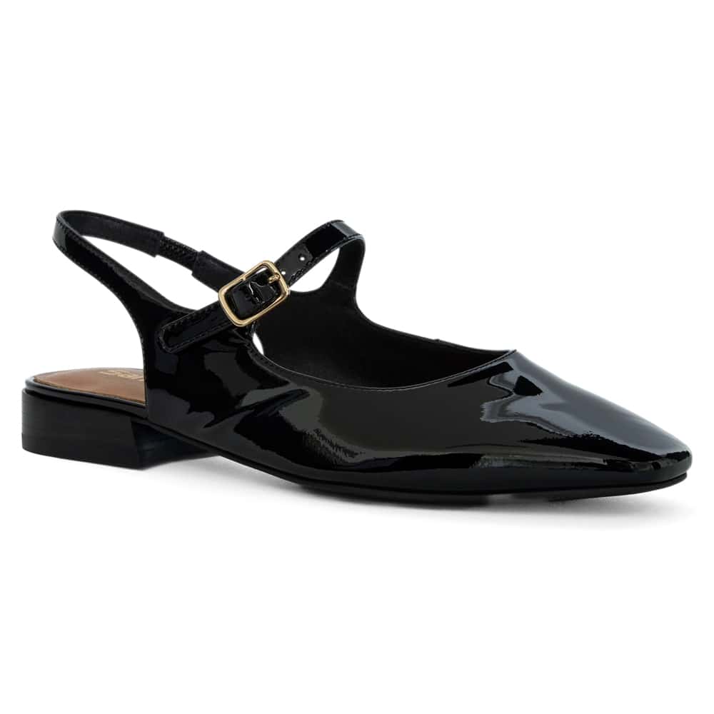 Everly Ballet Flat in Black Patent