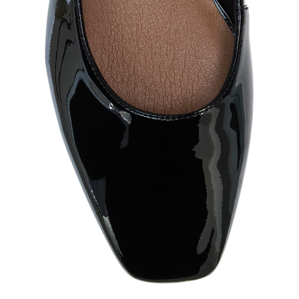 Everly Ballet Flat in Black Patent