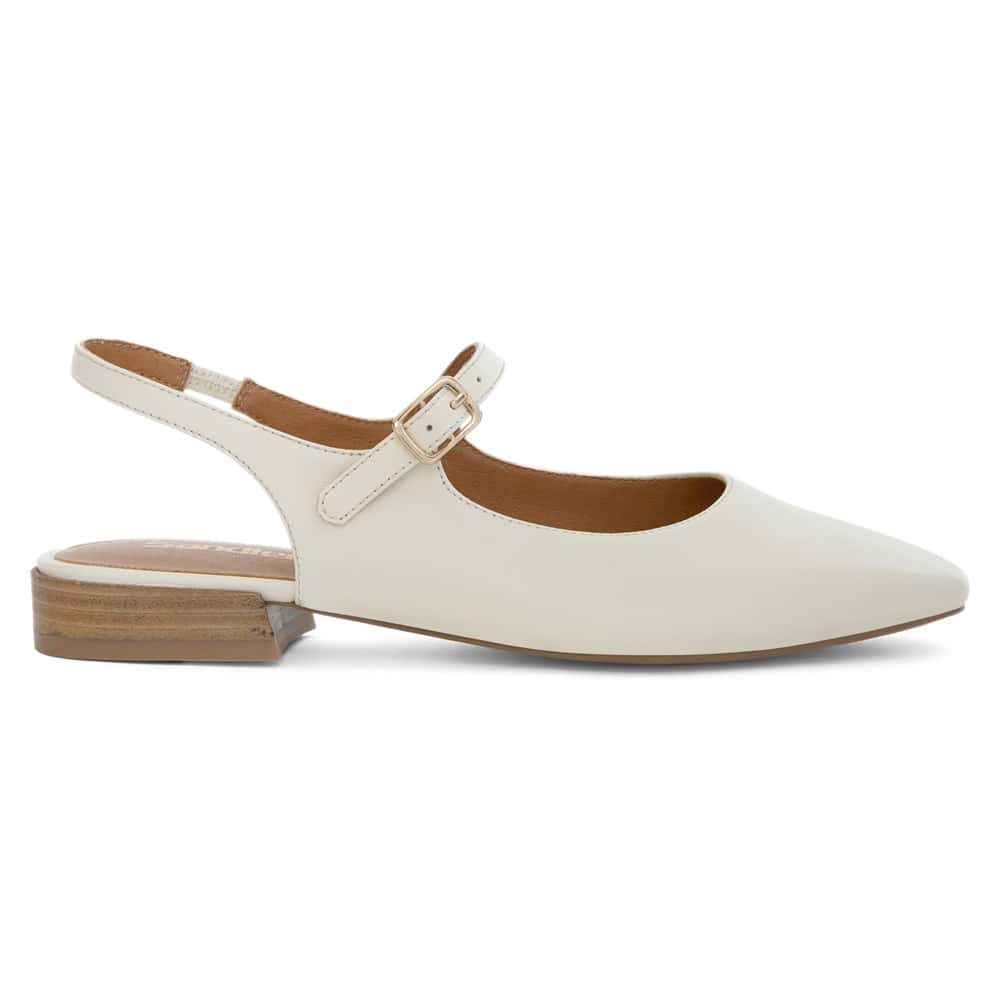 Everly Ballet Flat in Bone Leather