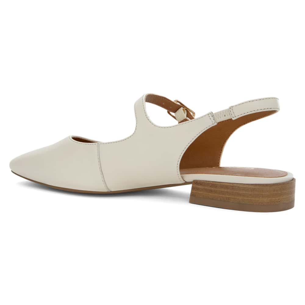 Everly Ballet Flat in Bone Leather
