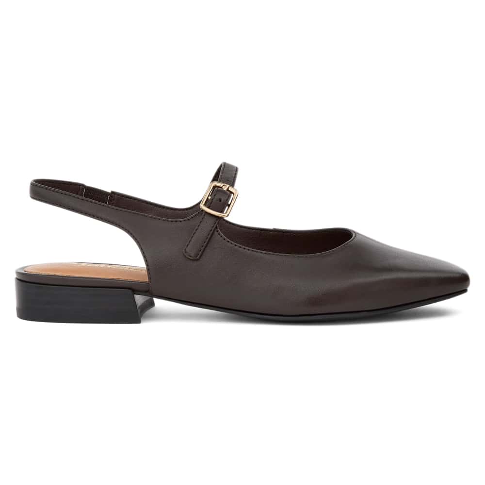 Everly Ballet Flat in Chocolate  Leather