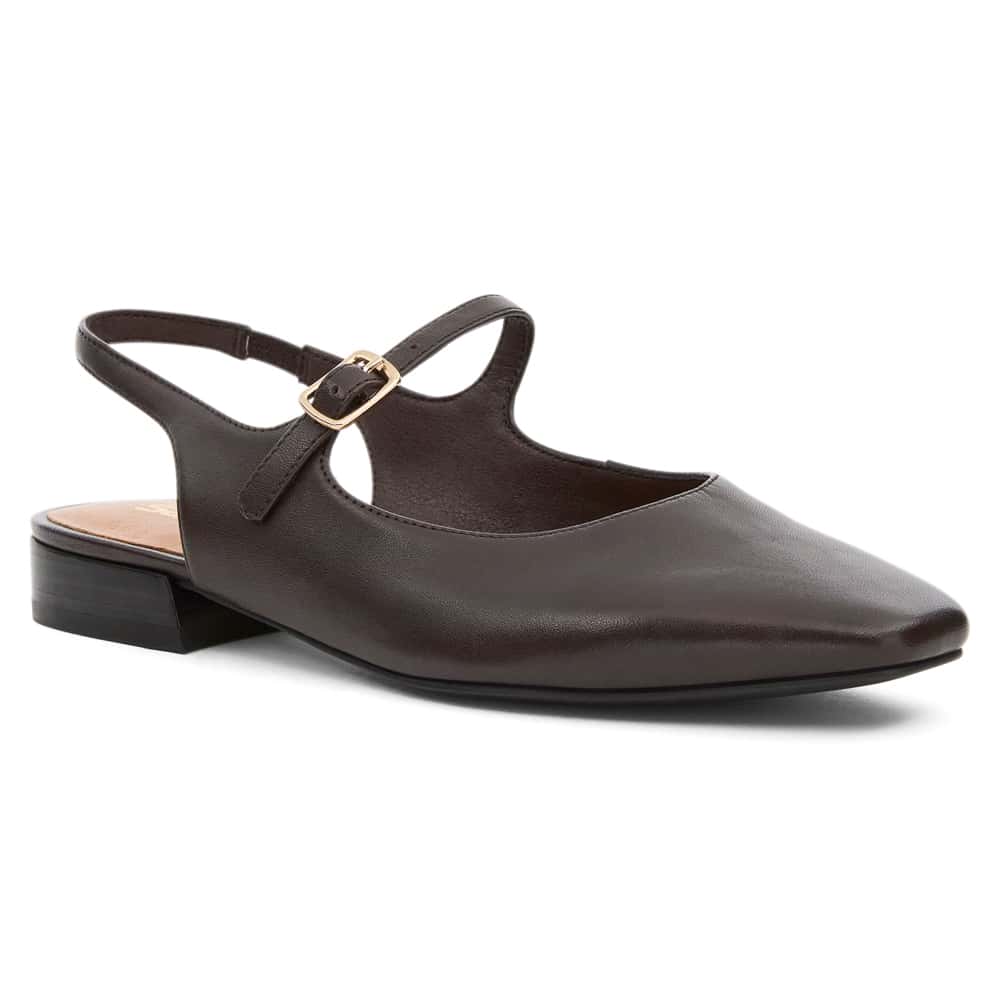 Everly Ballet Flat in Chocolate  Leather