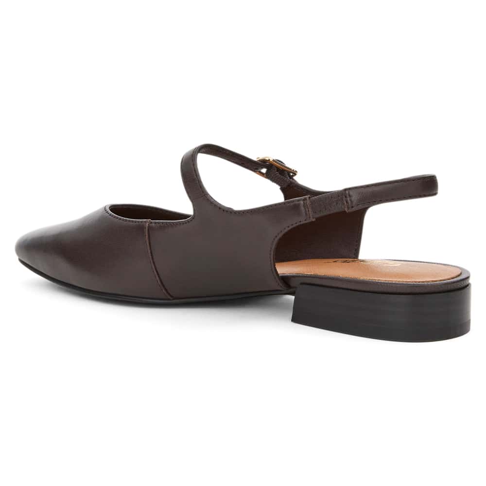 Everly Ballet Flat in Chocolate  Leather