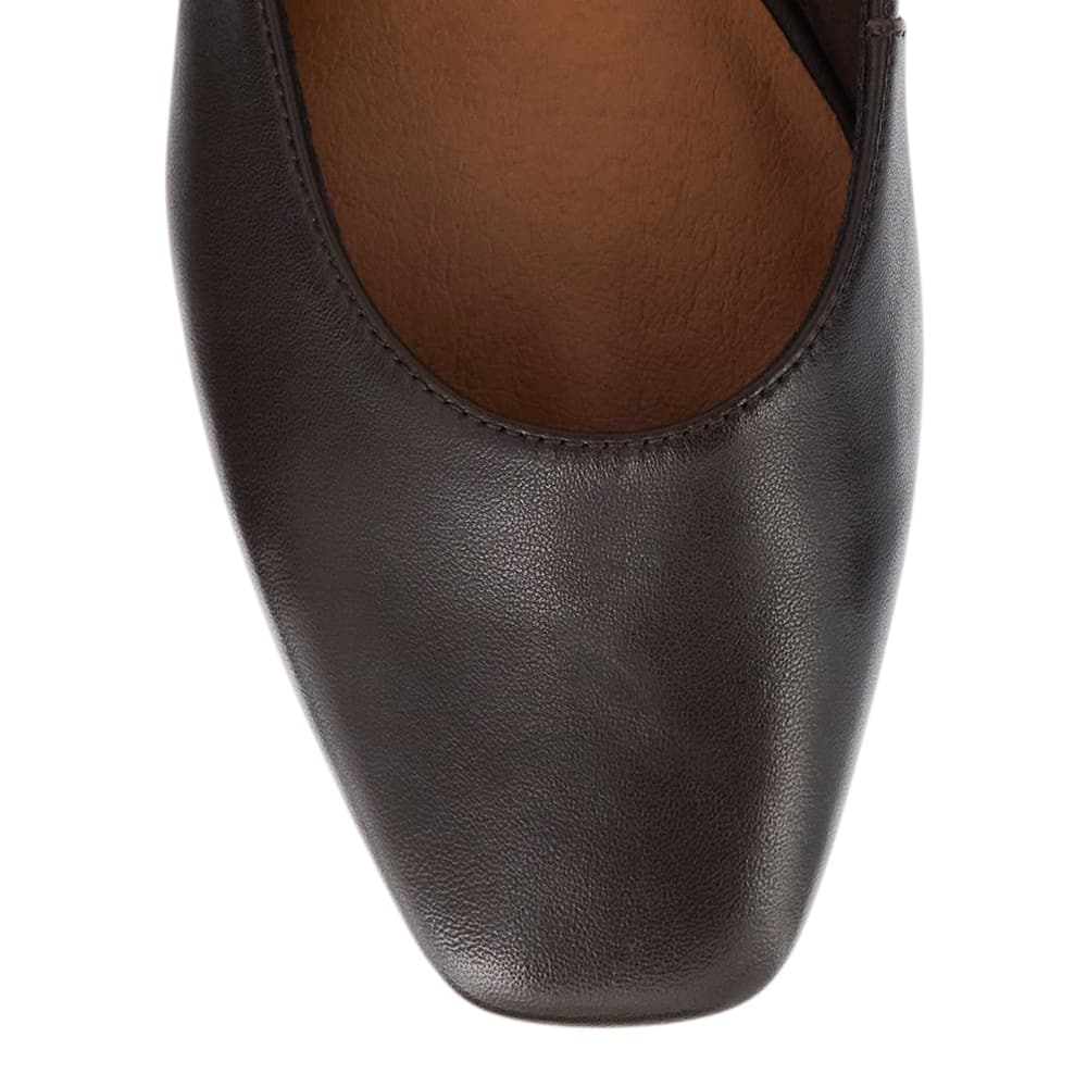 Everly Ballet Flat in Chocolate  Leather