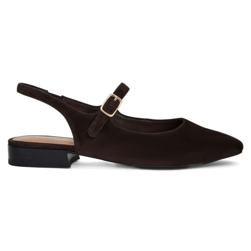 Everly Ballet Flat in Chocolate  Suede