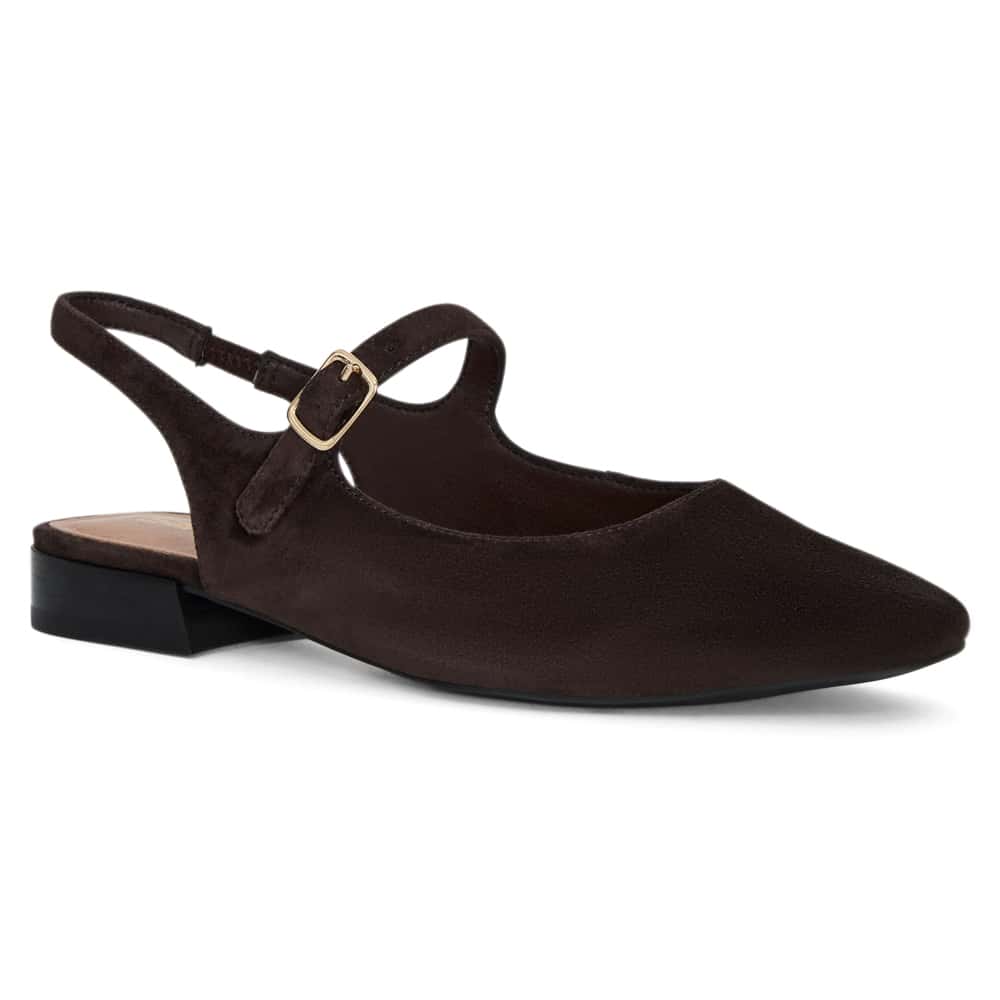Everly Ballet Flat in Chocolate  Suede