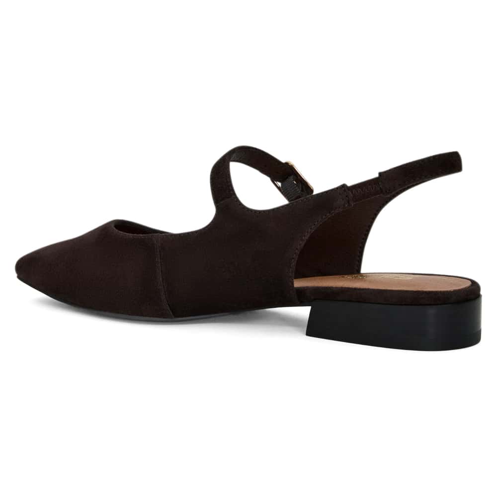 Everly Ballet Flat in Chocolate  Suede