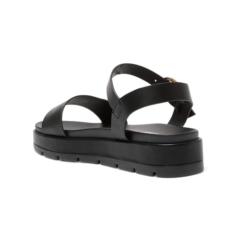 Frankie Sandal in Black Smooth