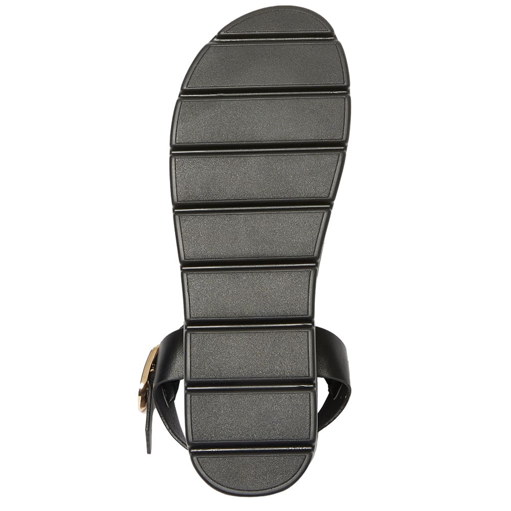 Frankie Sandal in Black Smooth