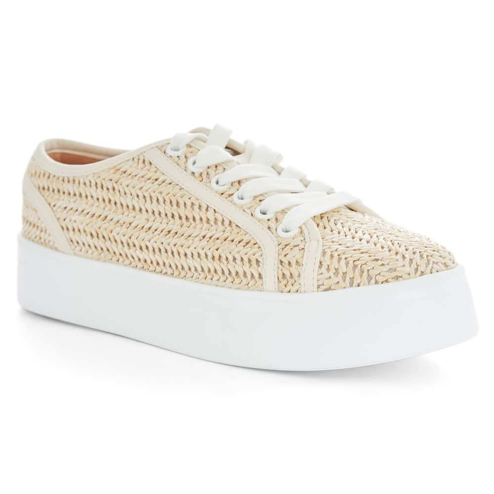Frenzy Sneaker in White/raffia