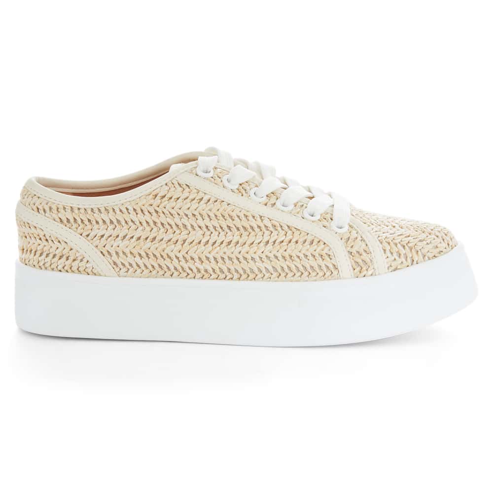 Frenzy Sneaker in White/raffia