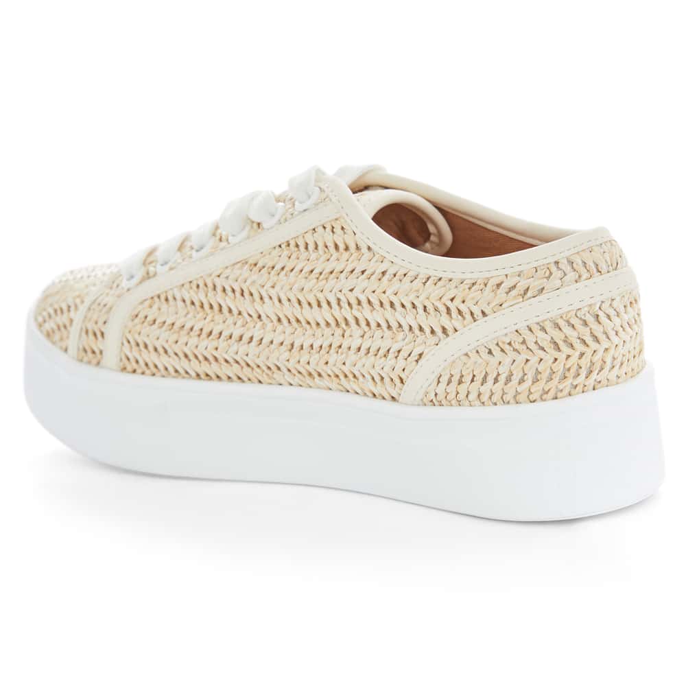 Frenzy Sneaker in White/raffia