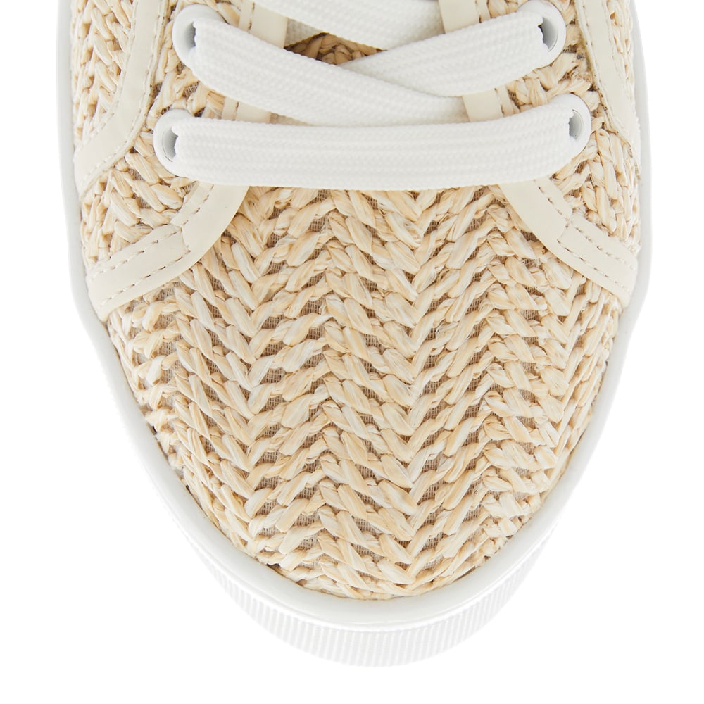 Frenzy Sneaker in White/raffia
