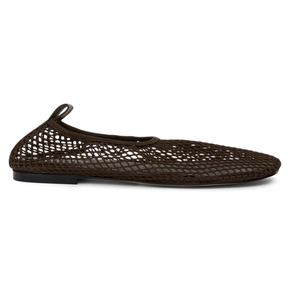 Gabi Ballet Flat in Chocolate  Mesh
