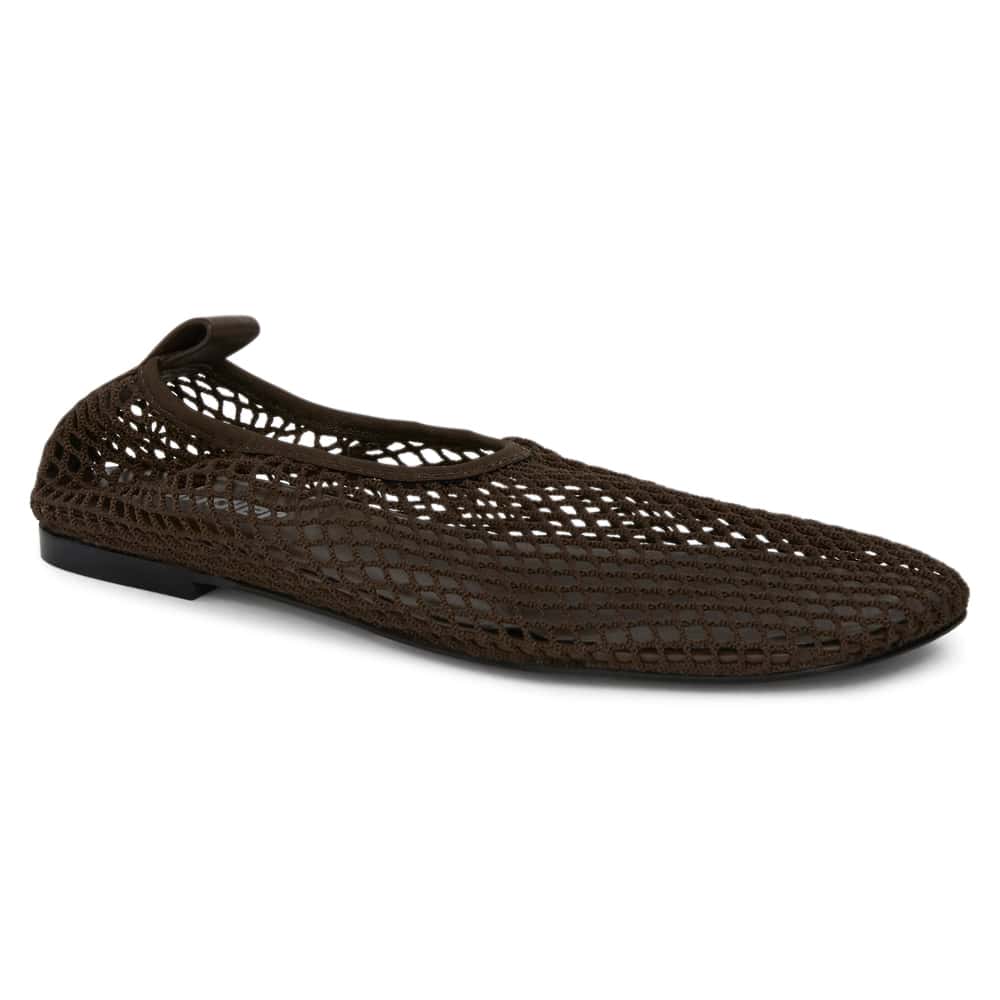 Gabi Ballet Flat in Chocolate  Mesh
