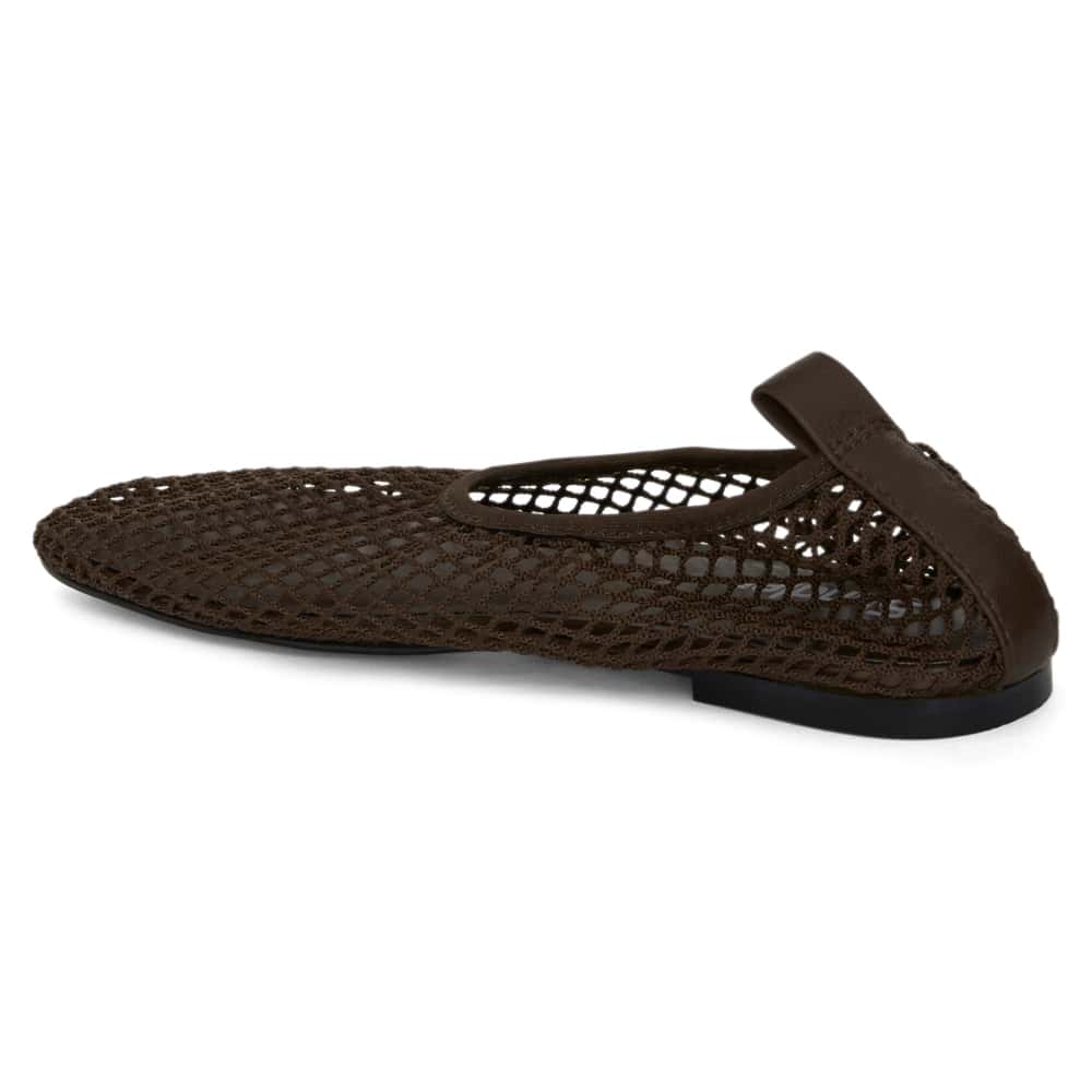Gabi Ballet Flat in Chocolate  Mesh
