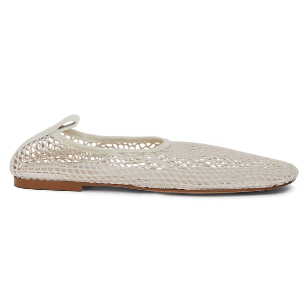 Gabi Ballet Flat in Ivory Mesh Mesh