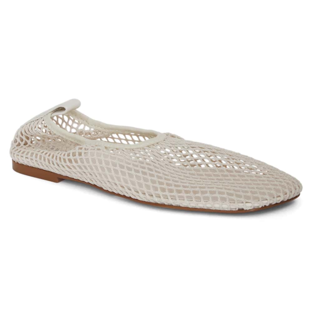 Gabi Ballet Flat in Ivory Mesh Mesh