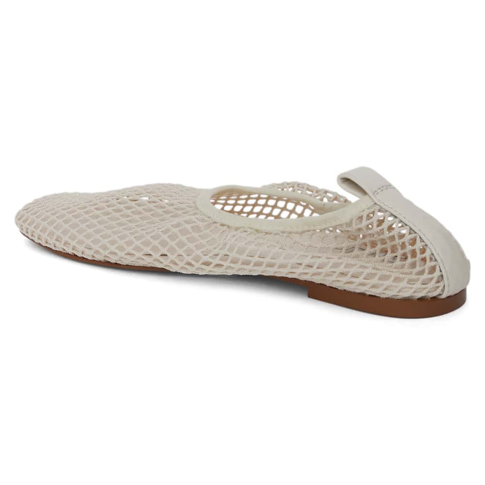 Gabi Ballet Flat in Ivory Mesh Mesh