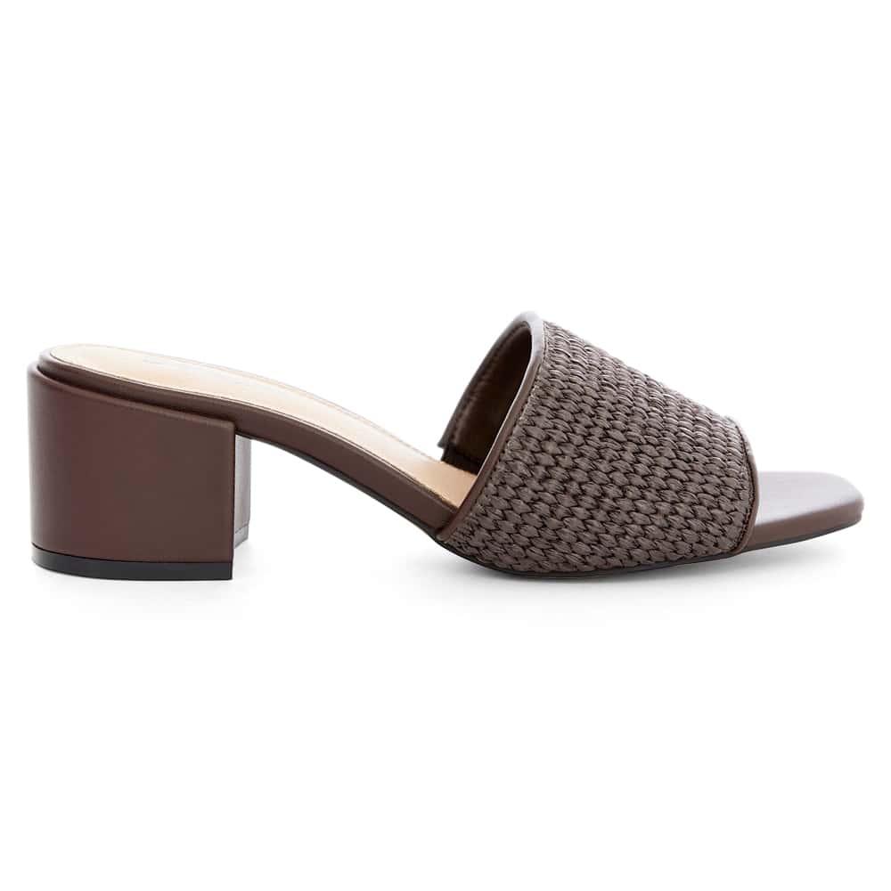 Glenda Heel in Chocolate Raffia