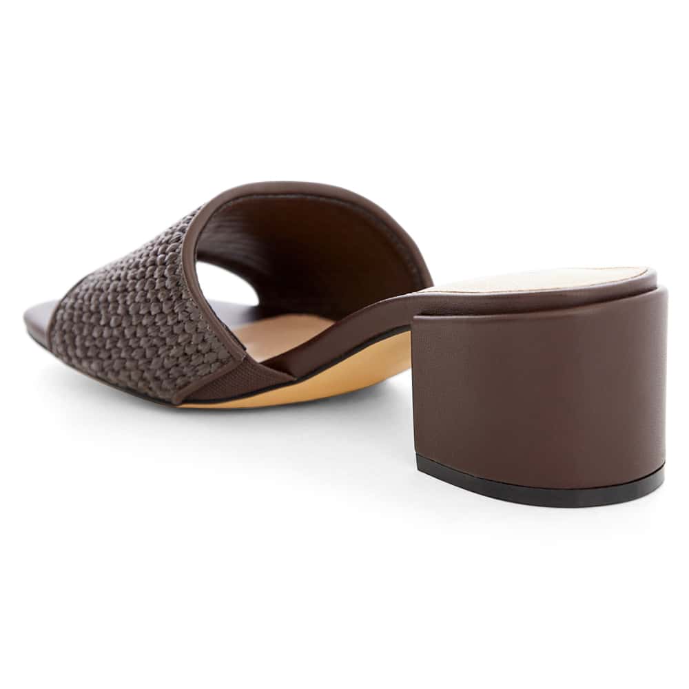 Glenda Heel in Chocolate Raffia