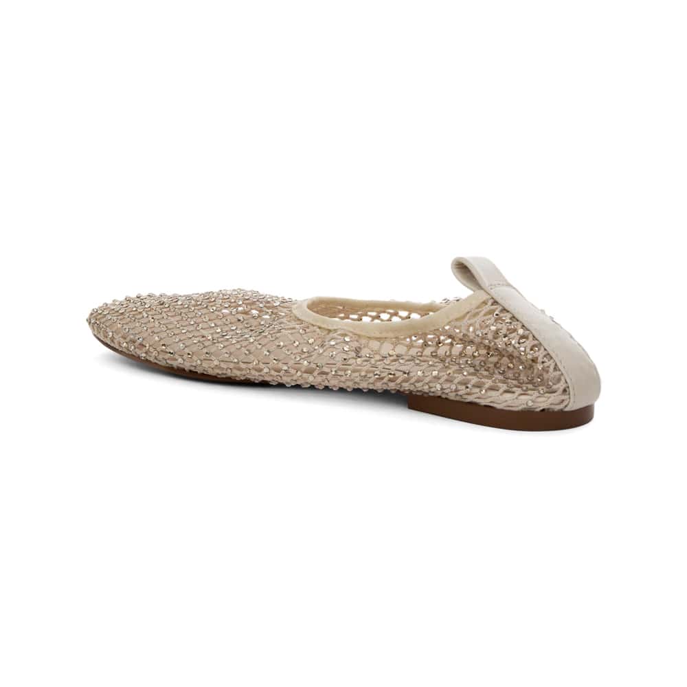 Glimmer Ballet Flat in Ivory Mesh Diamante Mesh