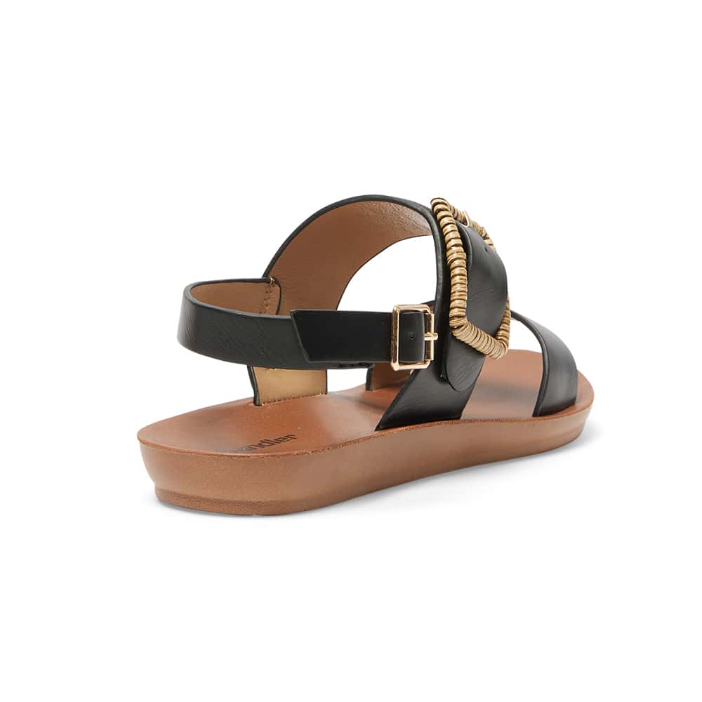 Grand Sandal in Black Smooth