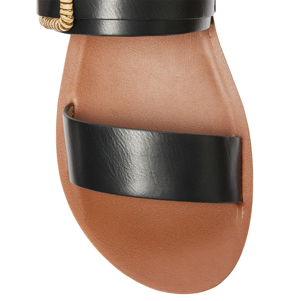 Grand Sandal in Black Smooth