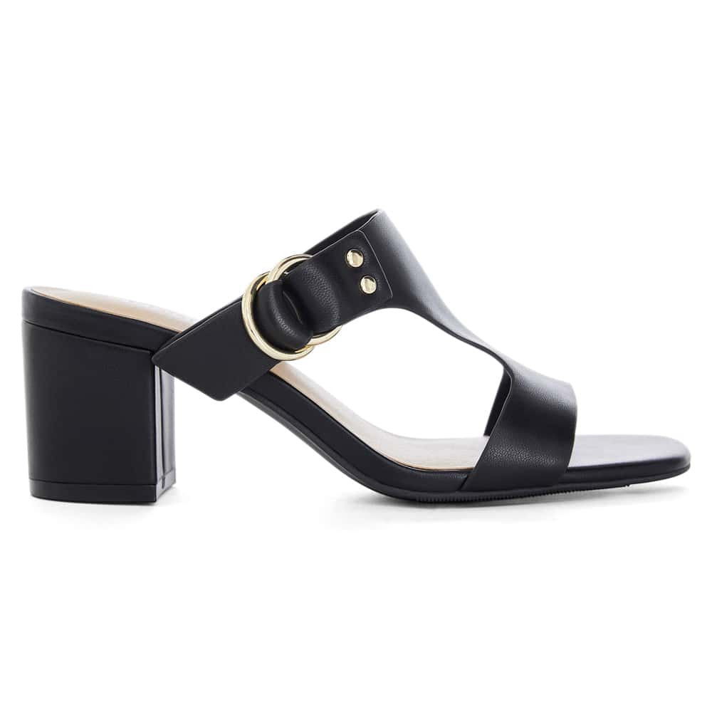 Harper Heel in Black Leather