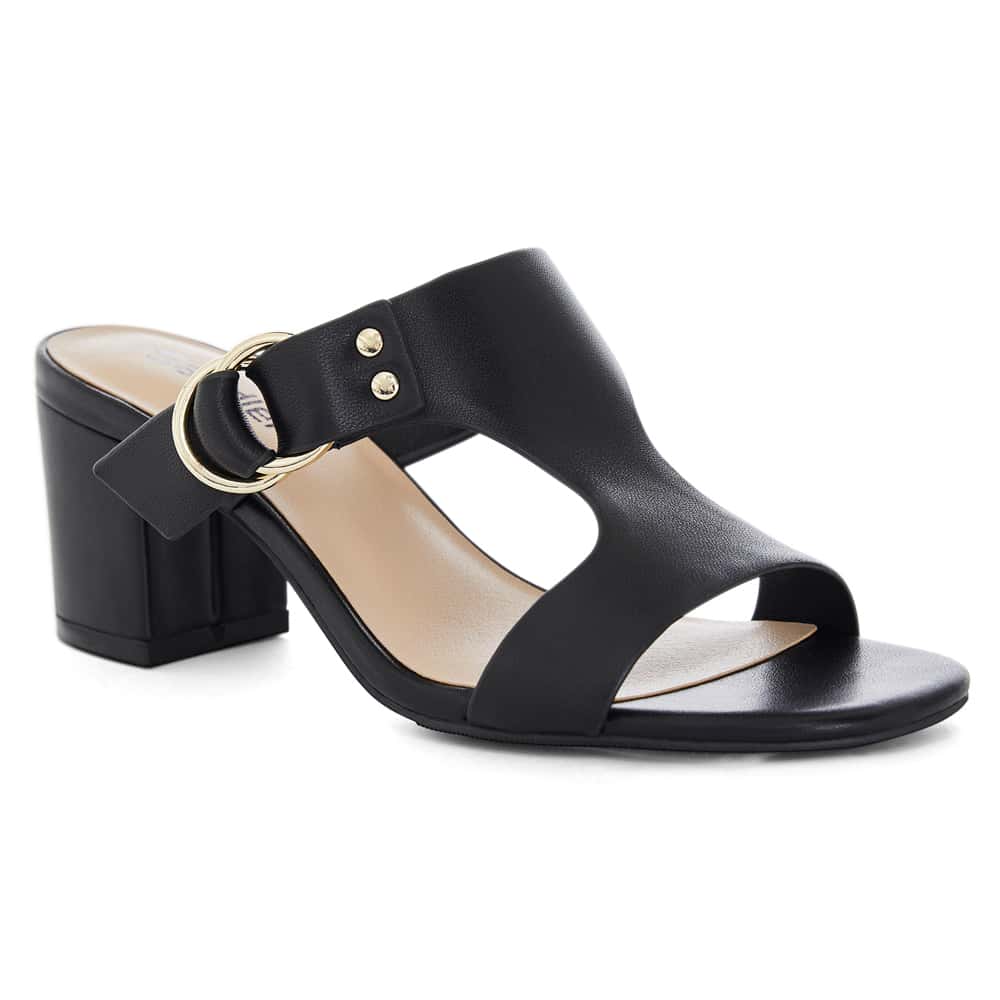 Harper Heel in Black Leather
