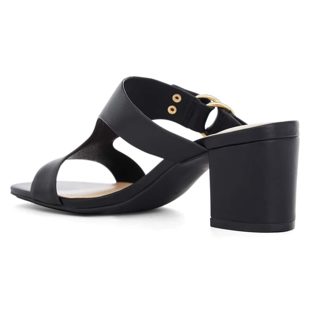Harper Heel in Black Leather