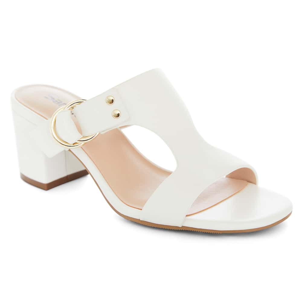 Harper Heel in White Leather