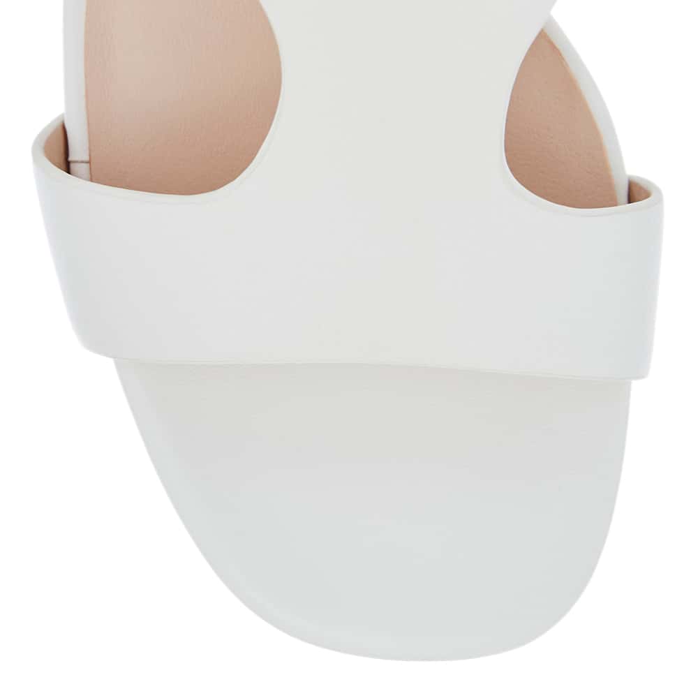 Harper Heel in White Leather