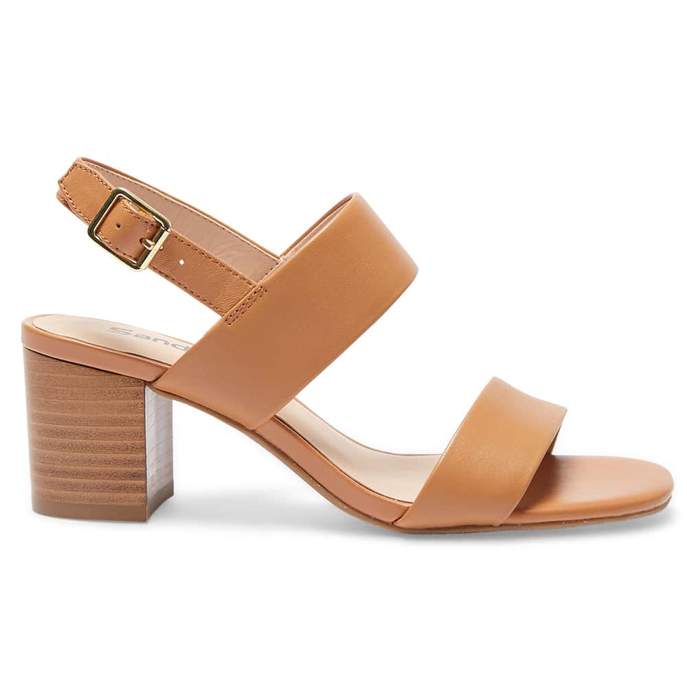 Hayley Heel in Tan Leather