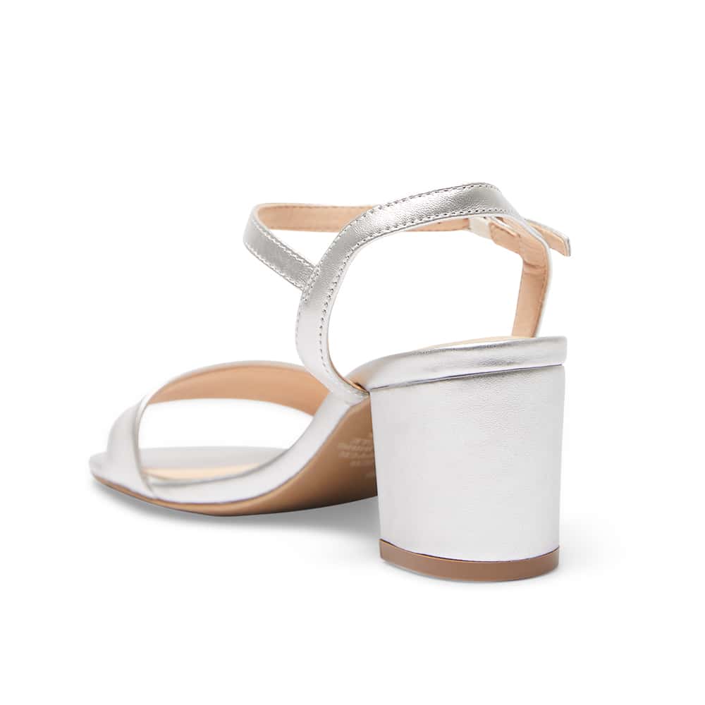 Heather Heel in Silver Metallic Leather
