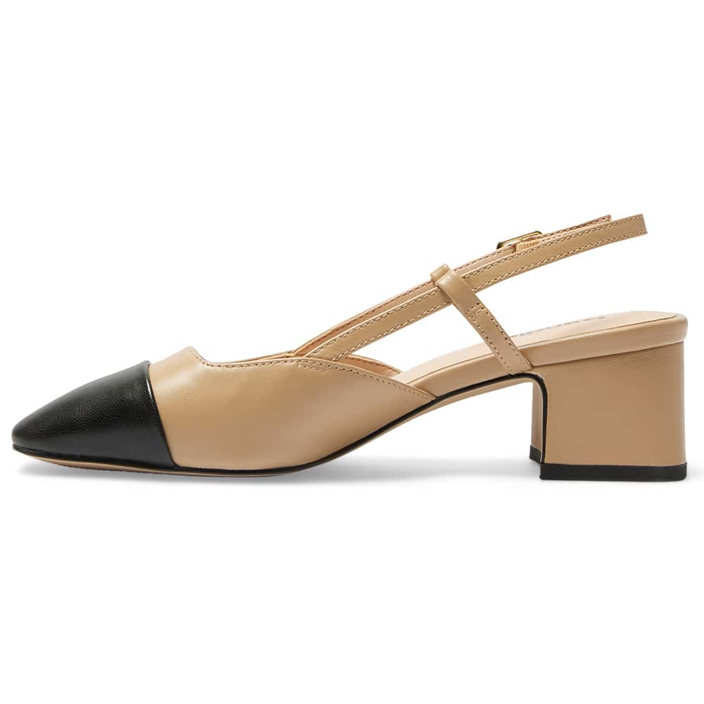 Herald Heel in Black And Nude Leather