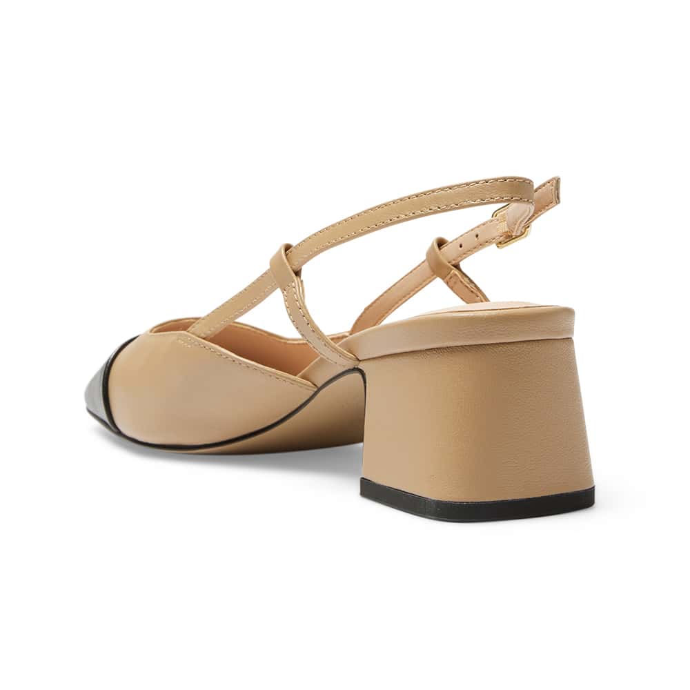 Herald Heel in Black And Nude Leather