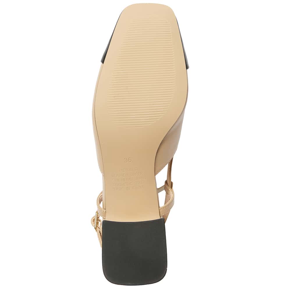 Herald Heel in Black And Nude Leather