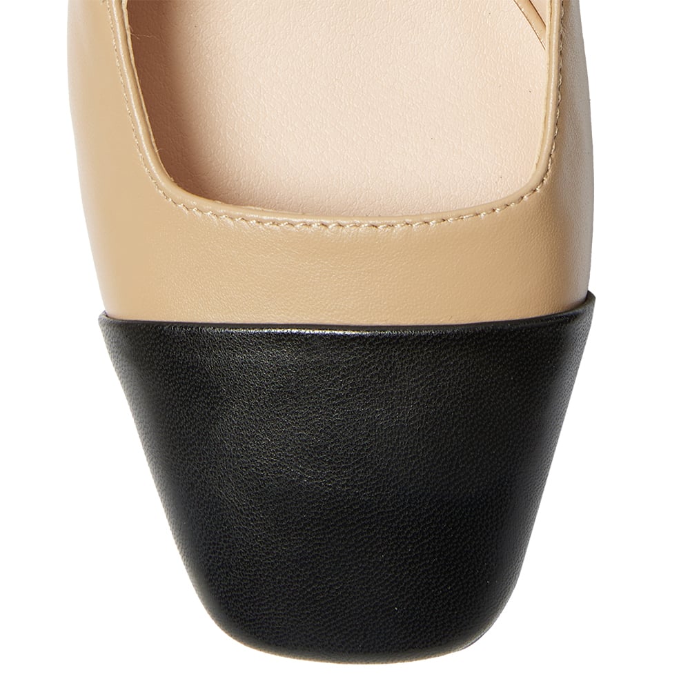 Herald Heel in Black And Nude Leather