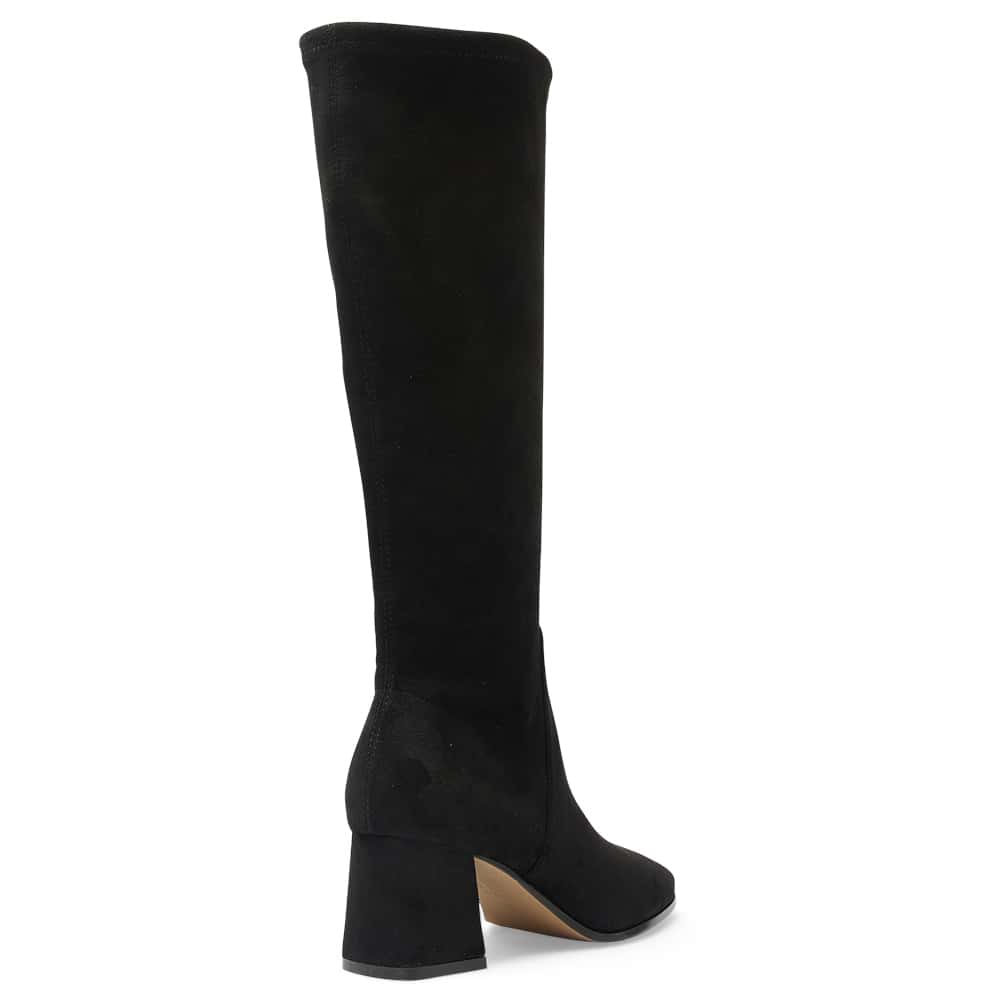 Heritage Boot in Black Suede Stretch Suede
