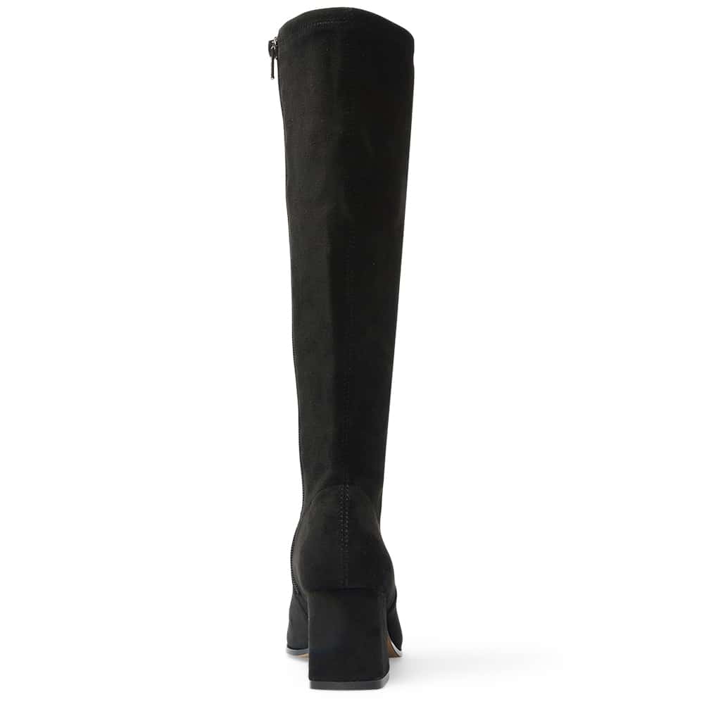 Heritage Boot in Black Suede Stretch Suede