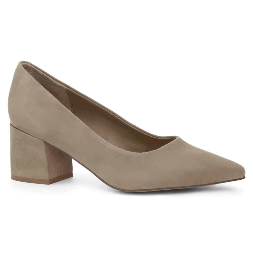 Idol Heel in Taupe Suede