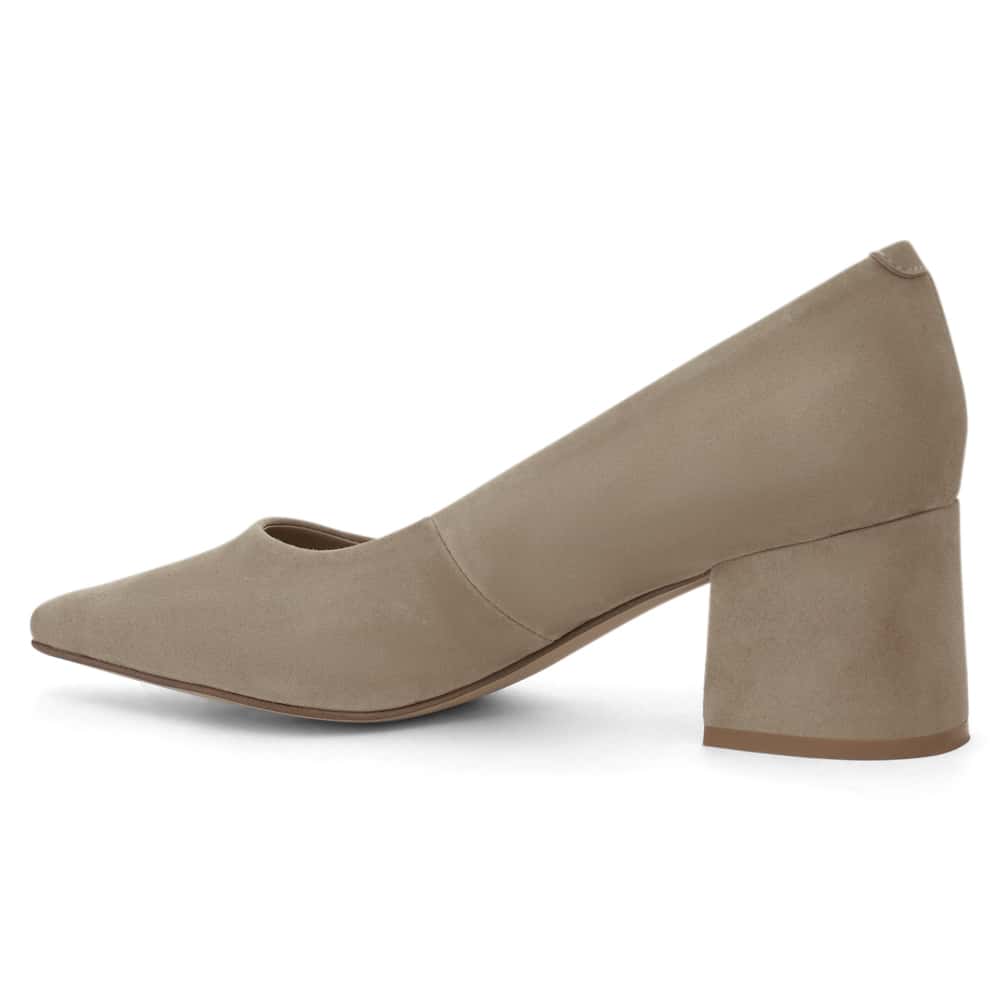 Idol Heel in Taupe Suede
