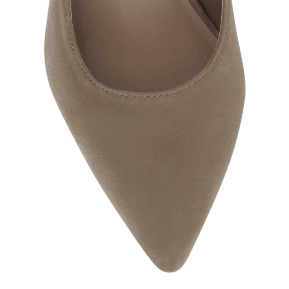 Idol Heel in Taupe Suede