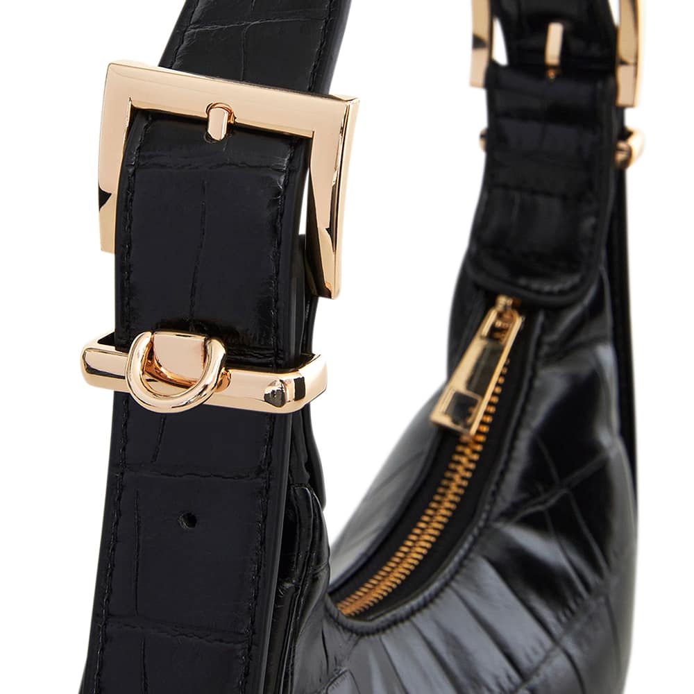 Jersey Bag in Black Croc