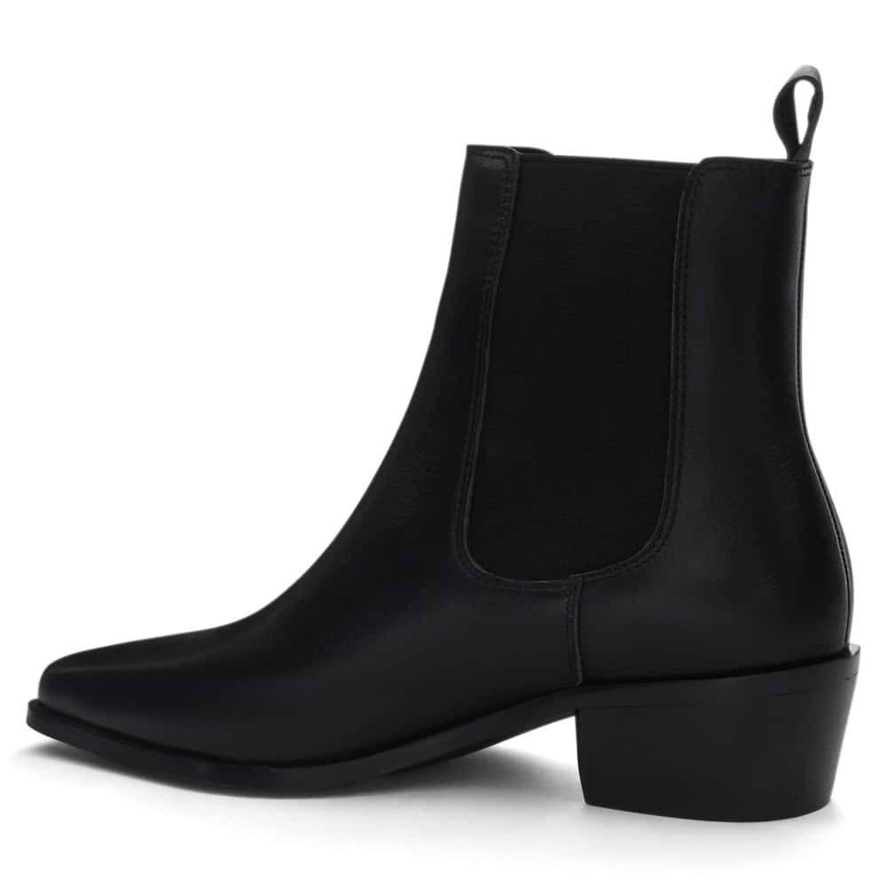 Jersey Boot in Black Leather
