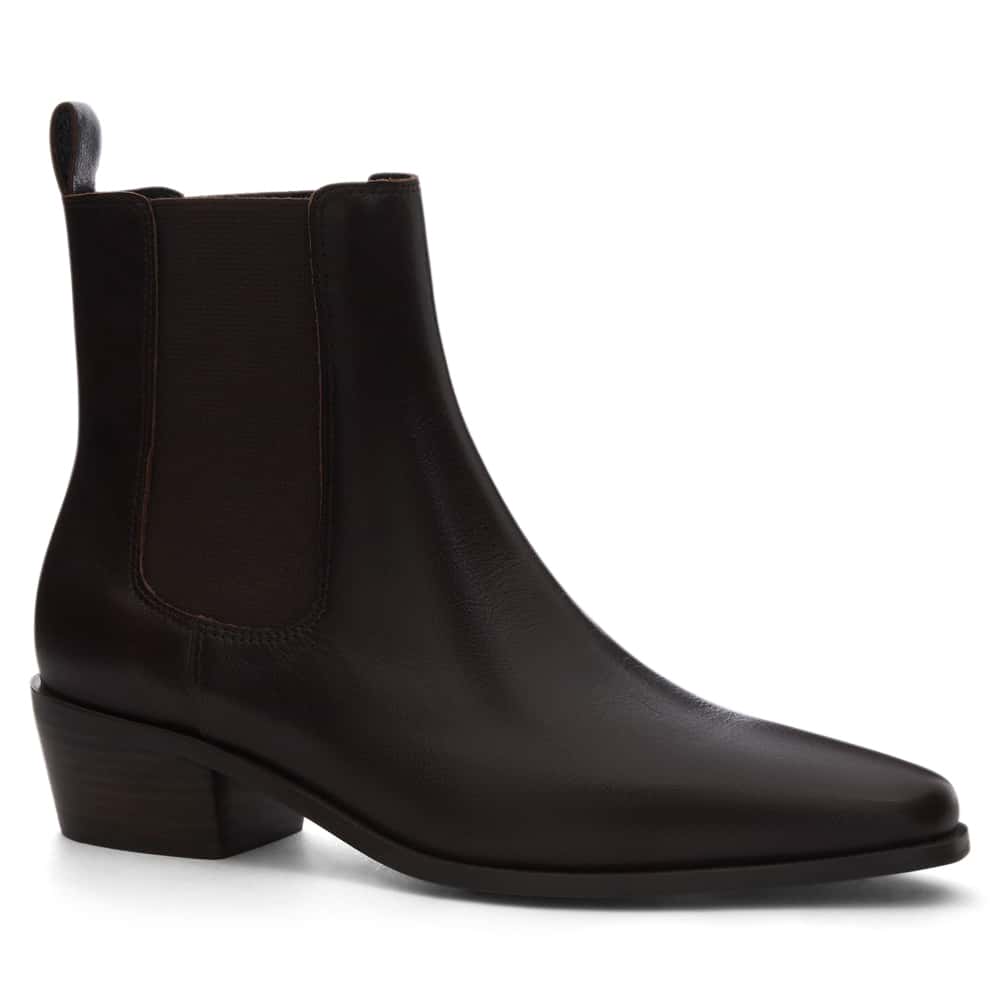 Jersey Boot in Chocolate  Leather