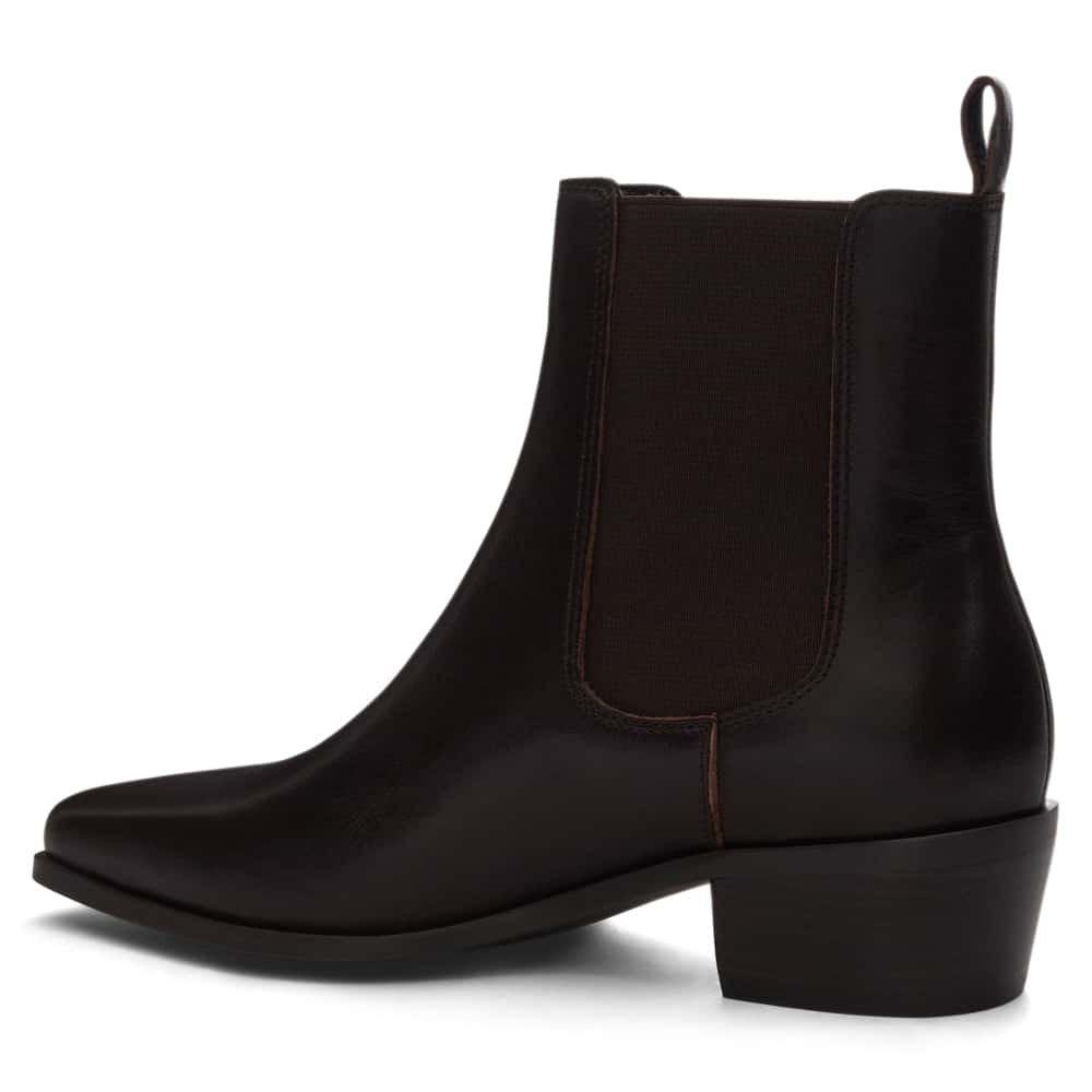 Jersey Boot in Chocolate  Leather